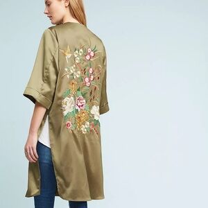 Anthropologie Floreat | Satin Garden Kimono
